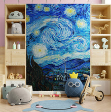 Cargar imagen en el visor de la galería, Vincent Van Gogh&#39;s The Starry Night Painting Wallpaper Mural.  #6742
