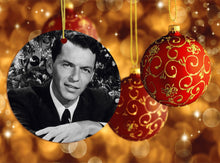 Carregar imagem no visualizador da galeria, Vintage Frank Sinatra Christmas Ornament, Black and White Classic
