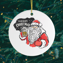 Load image into Gallery viewer, Vintage Santa Claus with Beer Christmas Ornament
