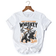 Carregar imagem no visualizador da galeria, Alcohol Humor Retro T-Shirt, Funny Whiskey White and Natural Western Tee for Country Girl
