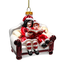 Carregar imagem no visualizador da galeria, (Pre-Order) Charming Kids on the Couch Glass Christmas Ornament, Sentimental Holiday Tree Decor
