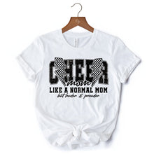 Carregar imagem no visualizador da galeria, Cheer Mom Lightning T-Shirt, Cheerleader Retro White and Natural Tee for Proud Sports Mothers
