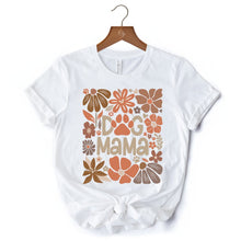 Carregar imagem no visualizador da galeria, Dog Mama Boho Floral T-Shirt, White and Black Tee for Proud and Stylish Pet Lovers
