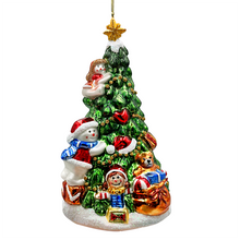 Load image into Gallery viewer, (Pre-Order) Festive Snowman and Christmas Tree Glass Ornament
