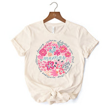Carregar imagem no visualizador da galeria, Inspiring Floral Mama T-Shirt, White, Black and Natural Boho Tee for Strong and Loving Mothers
