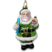 Load image into Gallery viewer, (Pre-Order) Pothead Santa Glass Christmas Ornament, Merry Weedmas Funny Pot Decoration
