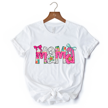 Load image into Gallery viewer, Preppy Pink Mama Coquette T-Shirt, Retro White and Black Tee for Trendy and Stylish Moms
