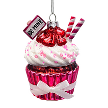 Load image into Gallery viewer, (Pre-Order) Romantic Cupcake Glass Ornament, Romantic Keepsake Christmas Decor
