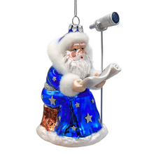 Load image into Gallery viewer, (Pre-Order) Santa the Astronomer Glass Christmas Ornament, Science and Astronomy Themed Holiday Gift
