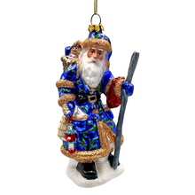 Load image into Gallery viewer, (Pre-Order) Victorian Vagabound Santa Claus Glass Christmas Ornament, Purple Tree Decor
