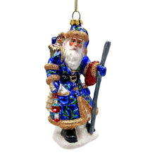 Load image into Gallery viewer, Victorian Vagabound Santa Claus Glass Christmas Ornament, Purple Tree Decor
