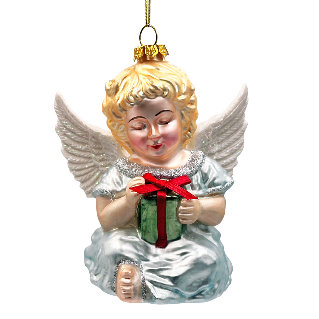(Pre-Order) Vintage Angel Handpainted Classic Glass Christmas Ornament, Sentimental Faith Gift
