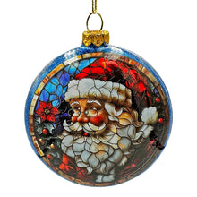 Load image into Gallery viewer, Wonderful Santa Claus Stained Glass Christmas Ornament, Holiday Tree Portrait Decor
