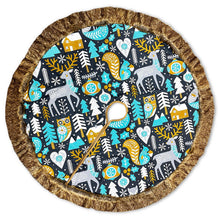 Cargar imagen en el visor de la galería, Woodland Animal Scandinavian Folk Christmas Tree Skirt
