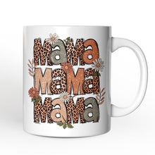 Carregar imagem no visualizador da galeria, Leopard Mama Floral Mug, Retro Wildflowers Gift for Mothers
