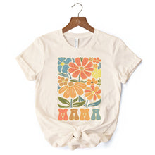 Carregar imagem no visualizador da galeria, Boho Floral Mama T-Shirt, Natural and White Tee Large Flowers for Modern Moms
