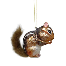 Load image into Gallery viewer, Chipmunk Glass Christmas Tree Ornament
