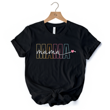 Carregar imagem no visualizador da galeria, Colorblock Mama T-Shirt, Black Trendy Casual Women&#39;s Tee

