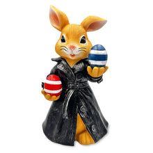 Load image into Gallery viewer, Covert Carrot Collector Funny Bunny Agent Figurine, 7&quot; Dueling Easter Rabbit Garden Statue

