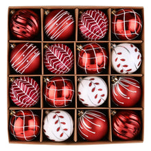 Carregar imagem no visualizador da galeria, Festive Christmas Ball Set, 16 Ornaments with Varied and Refined Red Colors Packaged
