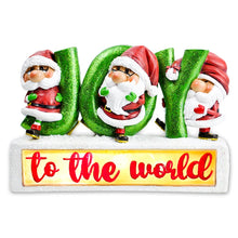 Load image into Gallery viewer, Joy to the World with Holiday Gnomes Lighted Statue, Tabletop LED Christmas Decor
