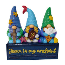 Carregar imagem no visualizador da galeria, Nautical Themed Religious Gnome Figurine, Jesus is my Anchor 6" Beach House Statue
