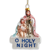 Carregar imagem no visualizador da galeria, Oh Holy Night Nativity Scene Glass Christmas Ornament, Jesus and Mary
