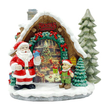 Load image into Gallery viewer, Santa&#39;s Workshop Delight Figurine, 10&quot; Christmas Station with Elves
