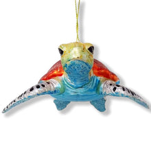 Load image into Gallery viewer, Sea Turtle Glass Christmas Ornament
