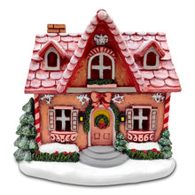 Carregar imagem no visualizador da galeria, Sparkling Pink Winter Magic LED Gingerbread Home Figurine, 7" Lighted Christmas Decoration Decor
