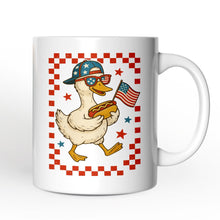 Carregar imagem no visualizador da galeria, 4th of July Patriotic Duck Personalized Mug, Funny Independence Day Gift with Custom Name
