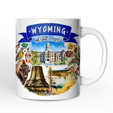 Carregar imagem no visualizador da galeria, Artistic Wyoming State Themes and Landmarks Personalized Mug With Custom Name

