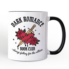 Load image into Gallery viewer, Dark Romance Book Club Personalized Mug, Vintage Gothic Romantasy Bookish Gift with Custom Name
