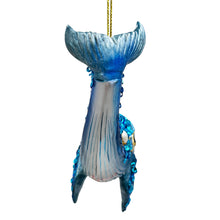 Load image into Gallery viewer, (Pre-Order) Dazzling Blue Whale Glass Ornament, Glitter and Rhinestones Christmas Decor

