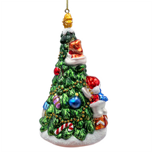 Load image into Gallery viewer, (Pre-Order) Festive Snowman and Christmas Tree Glass Ornament
