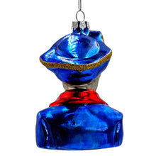Cargar imagen en el visor de la galería, Fierce Pirate Skeleton Glass Ornament, Gothic Skull Ship Captain Spooky Decor
