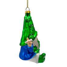 Load image into Gallery viewer, (Pre-Order) Fun Weed Themed Gnome Glass Ornament, Pothead Smoker Unique Holiday Gift
