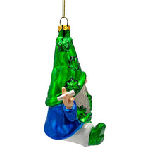 Carregar imagem no visualizador da galeria, (Pre-Order) Fun Weed Themed Gnome Glass Ornament, Pothead Smoker Unique Holiday Gift
