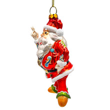 Load image into Gallery viewer, Groovy Santa Eclectic Hippie Glass Christmas Ornament, Unique Hippy Tree Decor
