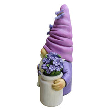 Load image into Gallery viewer, Garden Grace Lavender Gnome Figurine, 10&quot;  Purple Home Decor Statue with Butterflies and Flowers
