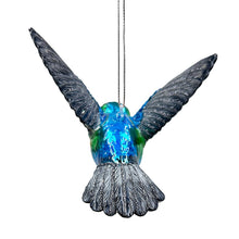 Carregar imagem no visualizador da galeria, Graceful Hummingbird Iridescent Handcrafted Ornament, Glass Christmas Bird Tree Decoration
