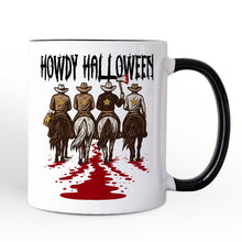 Carregar imagem no visualizador da galeria, Howdy Halloween Cowboy Men Personalized Mug, Sheriff Western Riders Spooky Gift with Custom Name
