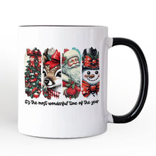Carregar imagem no visualizador da galeria, It's the Most Wonderful Time of The Year Personalized Mug, Reindeer, Santa, Snowman Vintage Gift with Custom Name
