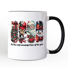 Carregar imagem no visualizador da galeria, It's the Most Wonderful Time of The Year Personalized Mug, Reindeer, Santa, Snowman Vintage Gift with Custom Name

