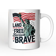Carregar imagem no visualizador da galeria, Land of the Free Because of the Brave Personalized Mug, 4th of July Statue of Liberty Gift with Custom Name
