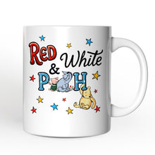 Carregar imagem no visualizador da galeria, Patriotic 4th of July Red White &amp; Proud Personalized Mug, Cute Bear USA Stars Gift with Custom Name
