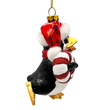 Carregar imagem no visualizador da galeria, Penguin with Candy Glass Christmas Ornament, Arctic Bird Classic Tree Decoration
