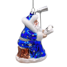 Load image into Gallery viewer, (Pre-Order) Santa the Astronomer Glass Christmas Ornament, Science and Astronomy Themed Holiday Gift
