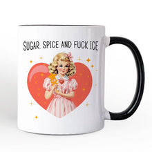 Load image into Gallery viewer, Sugar Spice and Fuck Ice Retro Protest Personalized Mug, Vintage Social Justice Gift with Custom Name
