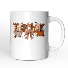 Carregar imagem no visualizador da galeria, Teacher Coquette Autumn Personalized Mug, Cozy Fall Pumpkin Gift with Custom Name
